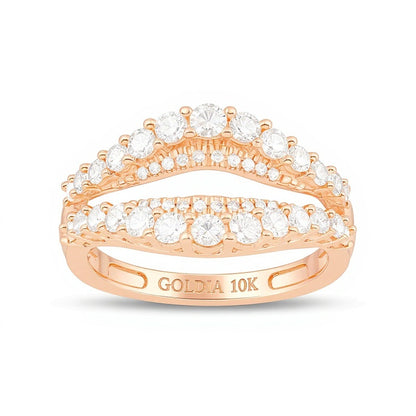 1.0 CT. TW Diamond Contour Solitaire Enhancer in 10K Rose Gold