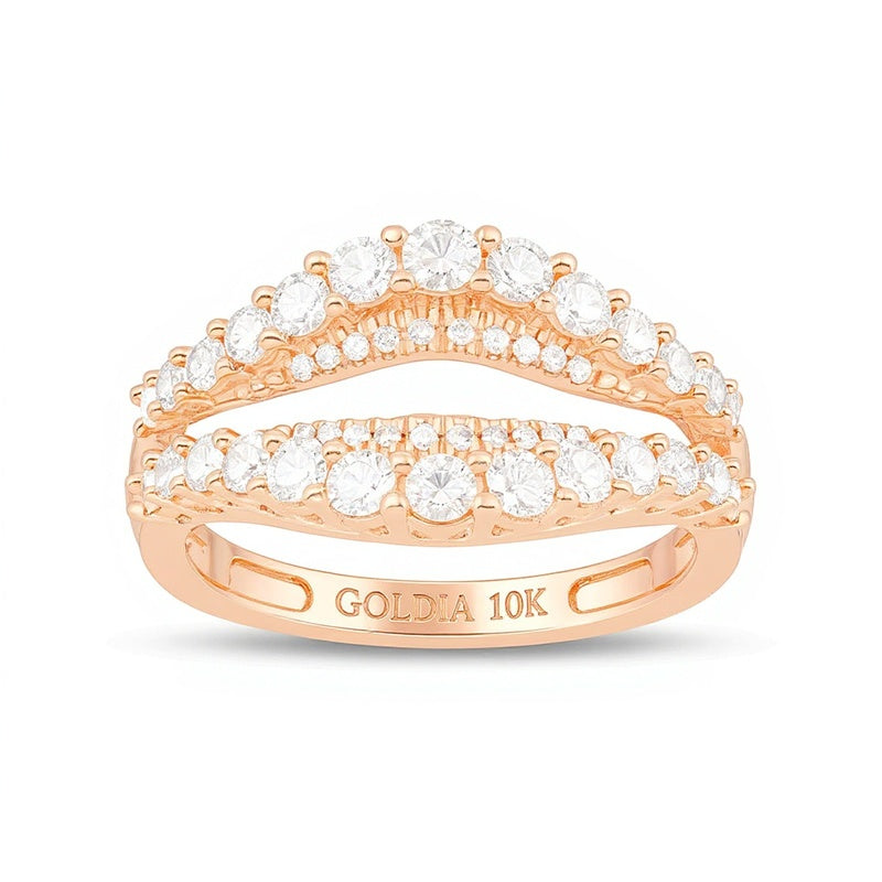 1.0 CT. TW Diamond Contour Solitaire Enhancer in 10K Rose Gold