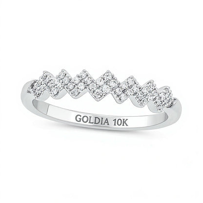 0.17 CT. TW Diamond Zig-Zag Stackable Band in 10K White Gold