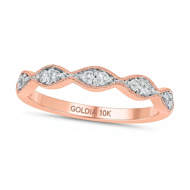0.17 CT. TW Marquise Multi-Diamond Vintage-Style Stackable Band in 10K Rose Gold