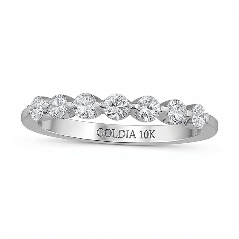 0.5 CT. TW Diamond Seven Stone Anniversary Band in 10K White Gold