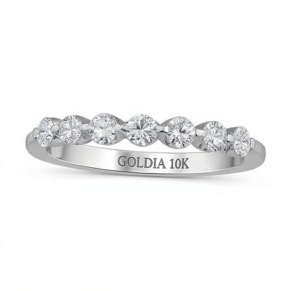 0.5 CT. TW Diamond Seven Stone Anniversary Band in 10K White Gold