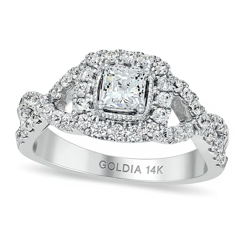 Celebration LuxÂ® 1.0 CT. TW Princess-Cut Diamond Engagement Ring in 14K White Gold (I/SI2)