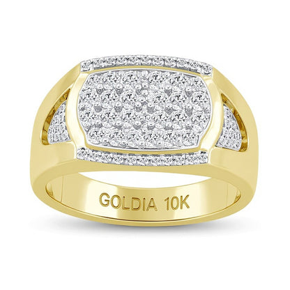 1.0 CT. TW Diamond Oval Signet Ring in 10K Gold