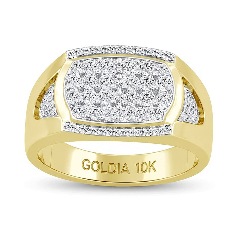 1.0 CT. TW Diamond Oval Signet Ring in 10K Gold