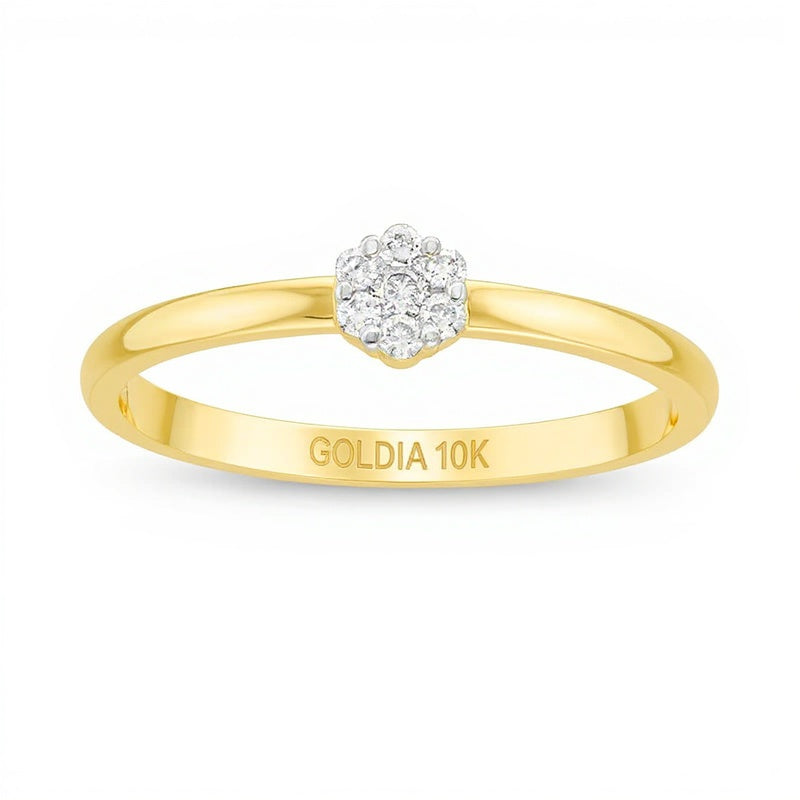 0.07 CT. TW Composite Diamond Small Flower Promise Ring in 10K Gold