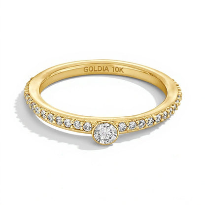 0.25 CT. TW Diamond Bezel-Set Stackable Anniversary Band in 10K Gold