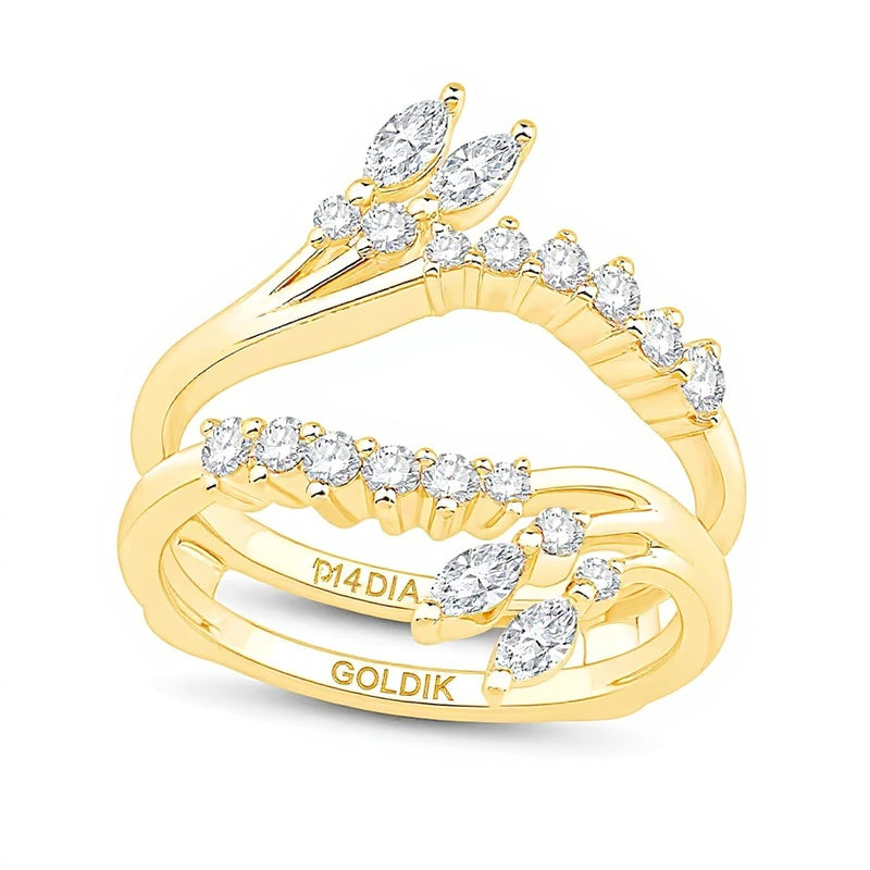 0.63 CT. TW Marquise and Round Lab-Grown Diamond Solitaire Enhancer in 14K Gold (F/VS2)