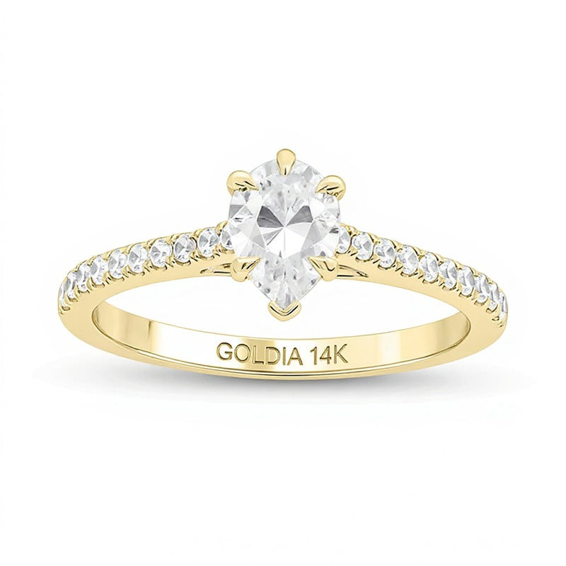 0.75 CT. TW Pear-Shaped Diamond Engagement Ring in 14K Gold (I/I2)
