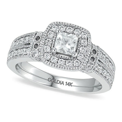 1.0 CT. TW Princess-Cut Diamond Frame Engagement Ring in 14K White Gold