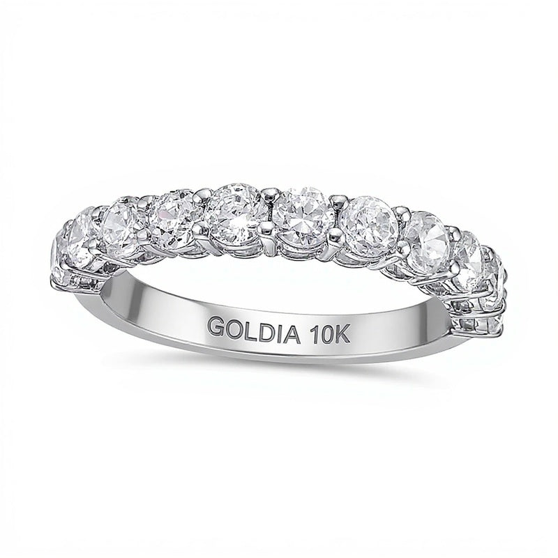 1.25 CT. TW Diamond Eleven Stone Band in 10K White Gold (I/I2)