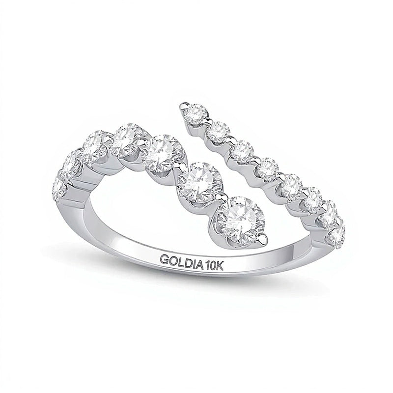 1.0 CT. TW Lab-Grown Diamond Bypass Ring in 10K White Gold (F/VS2)