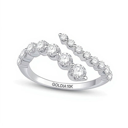 1.0 CT. TW Lab-Grown Diamond Bypass Ring in 10K White Gold (F/VS2)