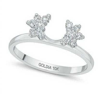 0.25 CT. TW Diamond Starburst Solitaire Enhancer in 10K White Gold