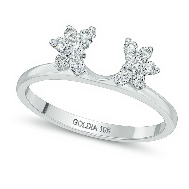 0.25 CT. TW Diamond Starburst Solitaire Enhancer in 10K White Gold