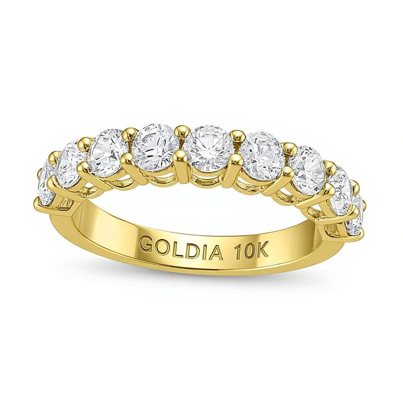 1.5 CT. TW Diamond Nine Stone Band in 10K Gold (I/I2)