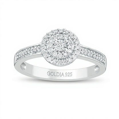 0.2 CT. TW Diamond Double Frame Promise Ring in Sterling Silver
