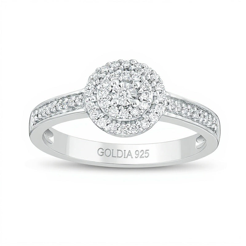 0.2 CT. TW Diamond Double Frame Promise Ring in Sterling Silver
