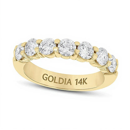 1.5 CT. TW Diamond Bold Seven Stone Anniversary Band in 14K Gold