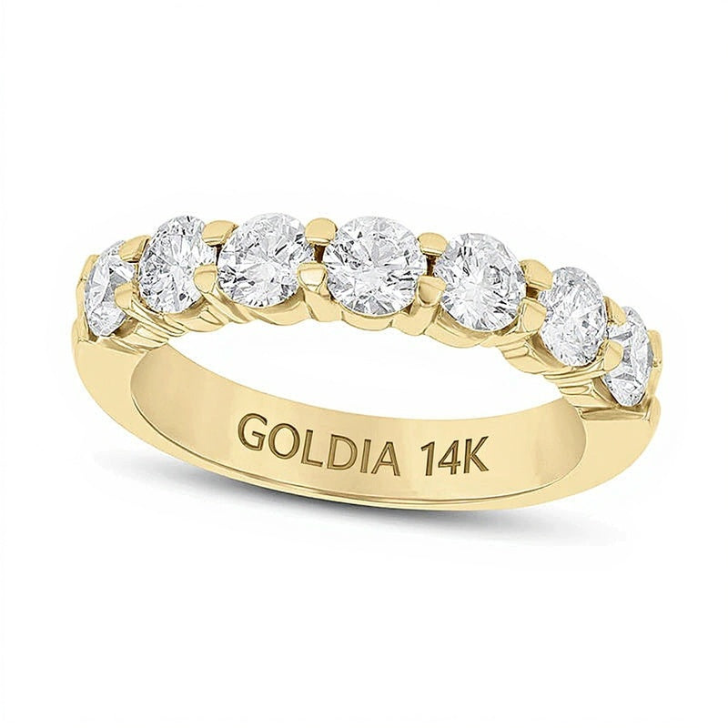 1.5 CT. TW Diamond Bold Seven Stone Anniversary Band in 14K Gold