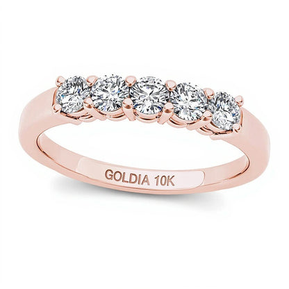 0.5 CT. TW Diamond Five Stone Anniversary Band in 10K Rose Gold