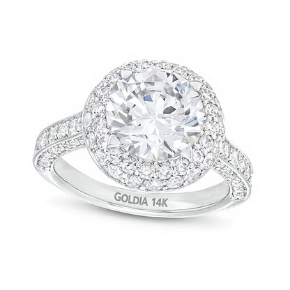 4.33 CT. TW Lab-Grown Diamond Frame Engagement Ring in 14K White Gold (I/SI2)