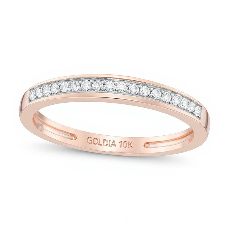 0.07 CT. TW Diamond Channel Anniversary Band in 10K Rose Gold