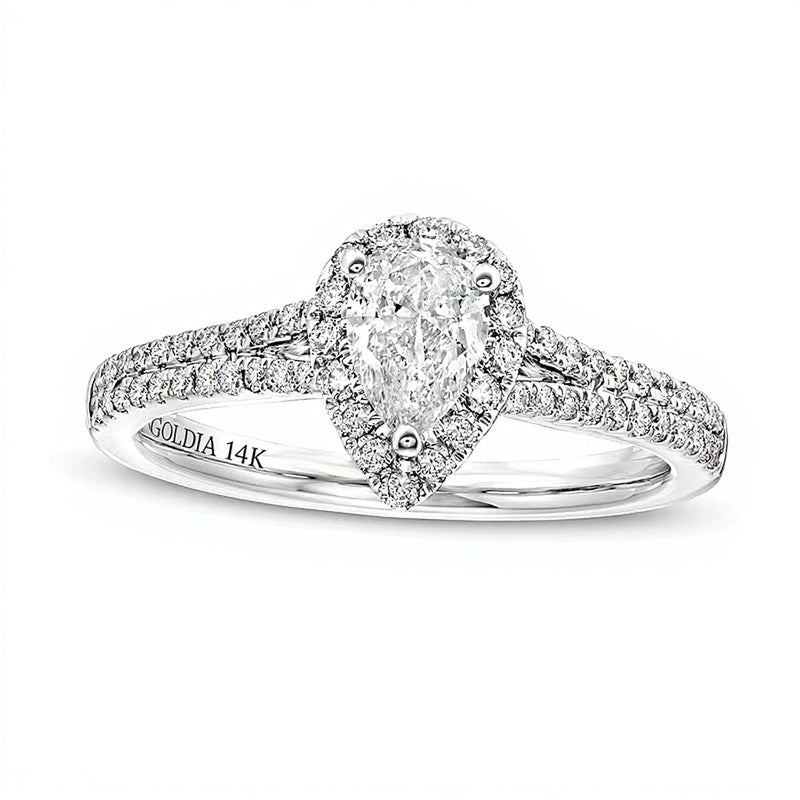 Celebration Infiniteâ¢ 1.0 CT. TW Pear-Shaped Diamond Frame Engagement Ring in 14K White Gold (I/SI2)
