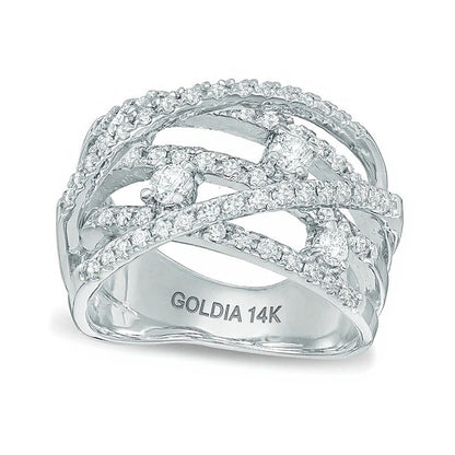 1.0 CT. TW Diamond Multi-Row Orbit Ring in 14K White Gold