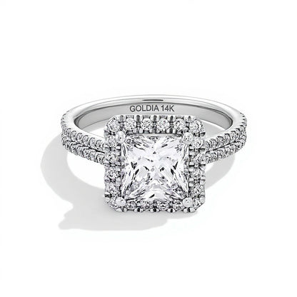 2.63 CT. TW Princess-Cut Lab-Grown Diamond Frame Ring in 14K White Gold (F/SI2)