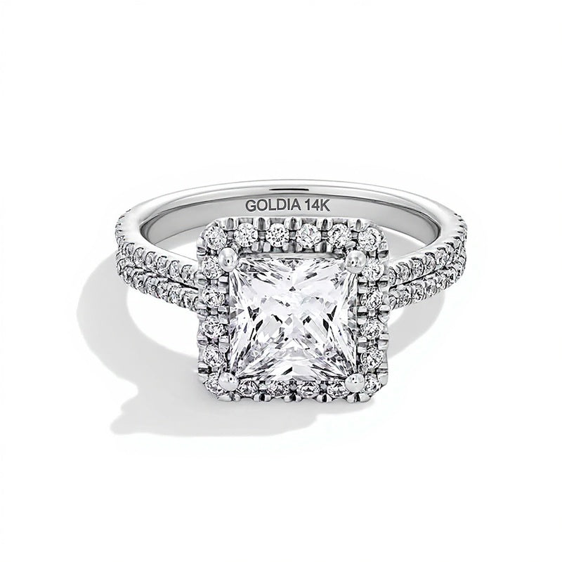 2.63 CT. TW Princess-Cut Lab-Grown Diamond Frame Ring in 14K White Gold (F/SI2)