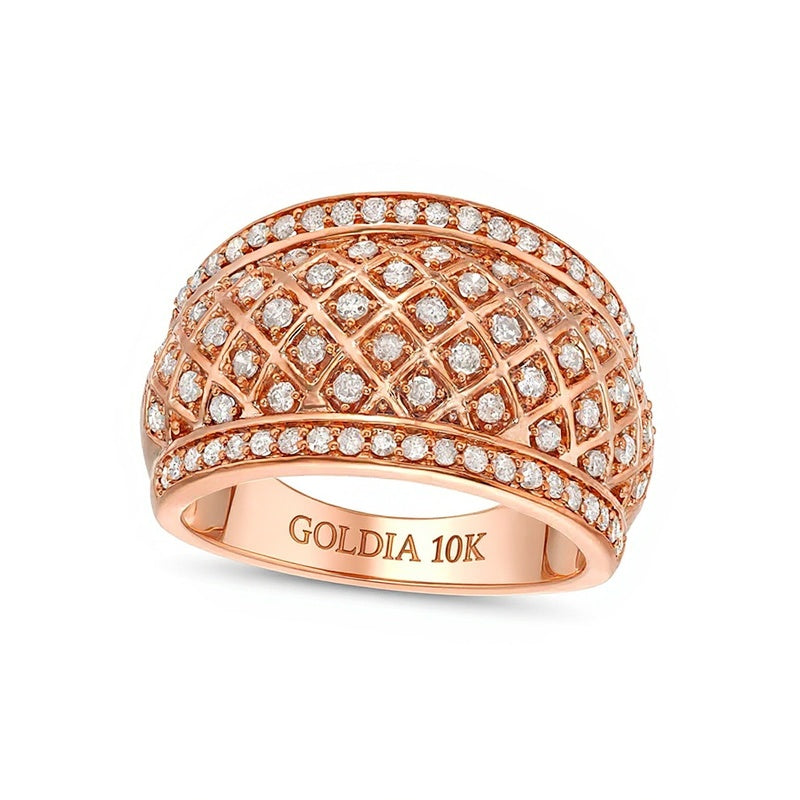 0.75 CT. TW Diamond Edge Wide Lattice Band in 10K Rose Gold