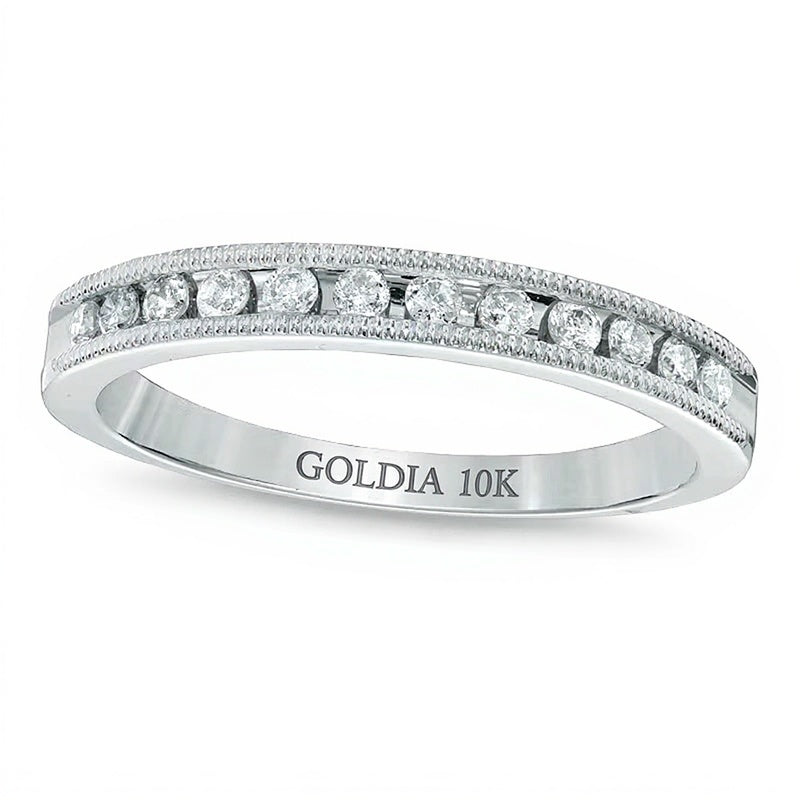 0.25 CT. TW Diamond and Milgrain Band in 10K White Gold