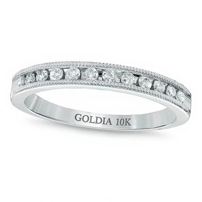 0.25 CT. TW Diamond and Milgrain Band in 10K White Gold