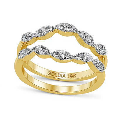 0.5 CT. TW Diamond Marquise Solitaire Enhancer in 14K Gold