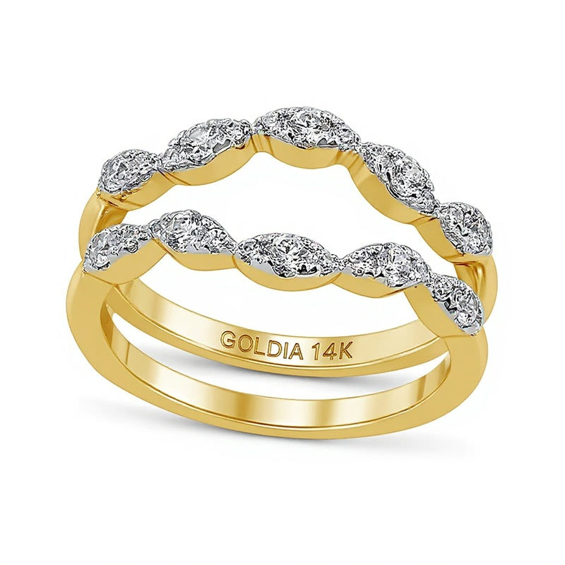 0.5 CT. TW Diamond Marquise Solitaire Enhancer in 14K Gold