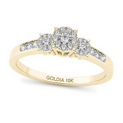 0.33 CT. TW Composite Diamond Three Stone Engagement Ring in 10K Gold