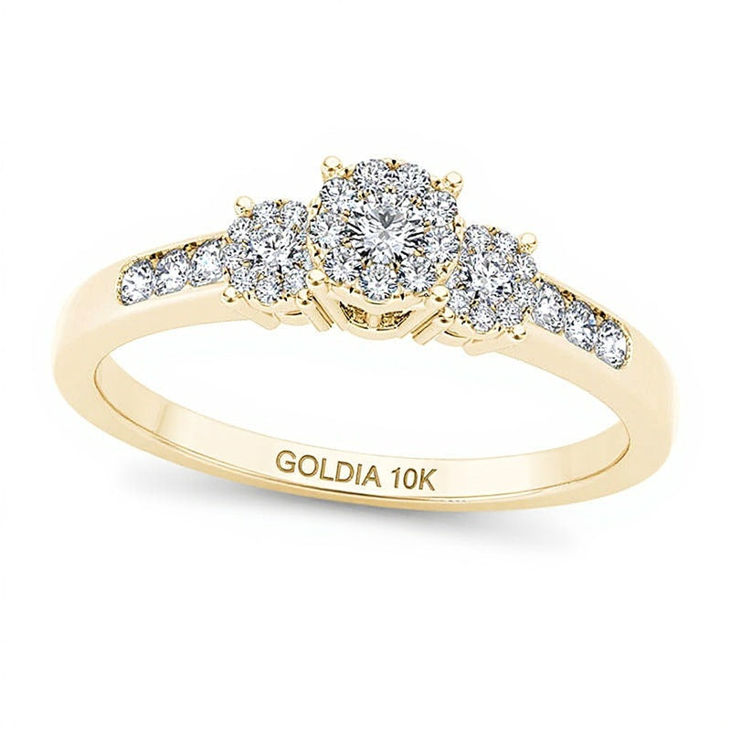 0.33 CT. TW Composite Diamond Three Stone Engagement Ring in 10K Gold