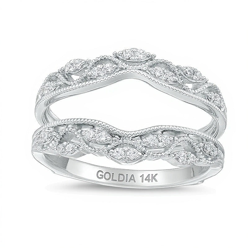 0.2 CT. TW Diamond Vintage-Style Solitaire Enhancer in 14K White Gold