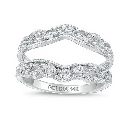 0.2 CT. TW Diamond Vintage-Style Solitaire Enhancer in 14K White Gold