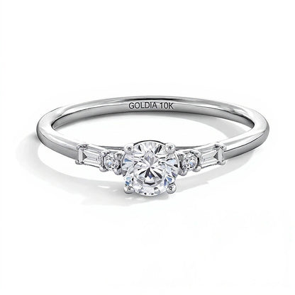 0.5 CT. TW Lab-Grown Diamond Five Stone Promise Ring in 10K White Gold (F/SI2)