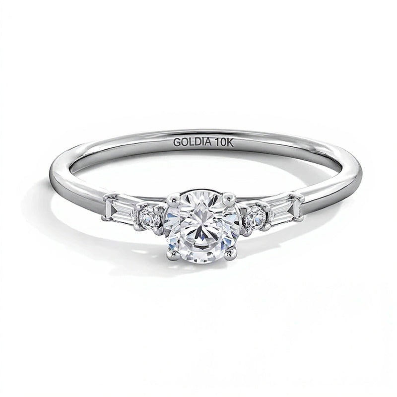 0.5 CT. TW Lab-Grown Diamond Five Stone Promise Ring in 10K White Gold (F/SI2)