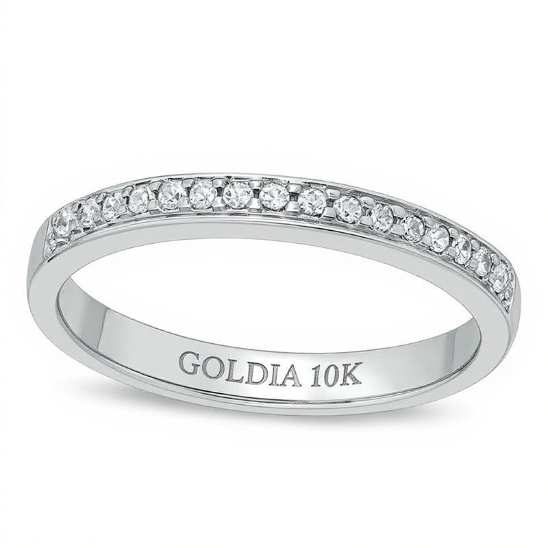 0.1 CT. TW Diamond Wedding Band in 10K White Gold