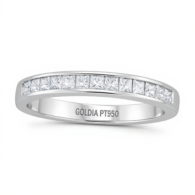 0.5 CT. TW Princess-Cut Diamond Wedding Band in Platinum (H/VS2)