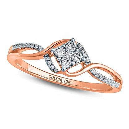 0.2 CT. TW Composite Diamond Tilted Square Bypass Promise Ring in 10K Rose Gold