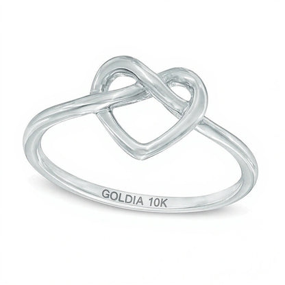 Heart-Shaped Knot Ring in 10K White Gold