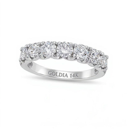 1.5 CT. TW Seven Stone Lab-Grown Diamond Anniversary Band in 14K White Gold (F/SI2)