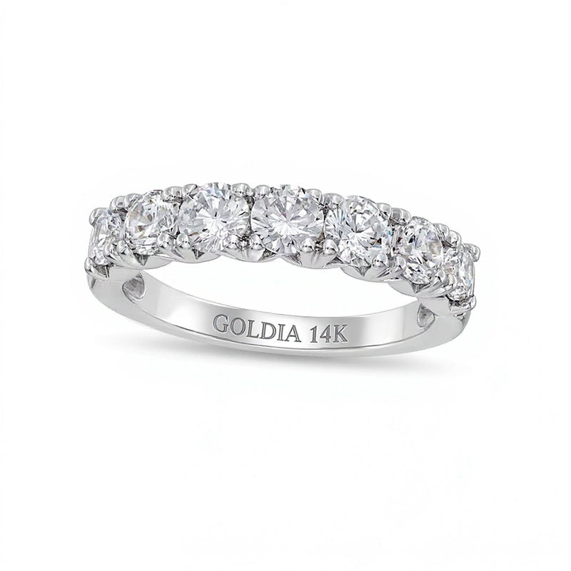 1.5 CT. TW Seven Stone Lab-Grown Diamond Anniversary Band in 14K White Gold (F/SI2)