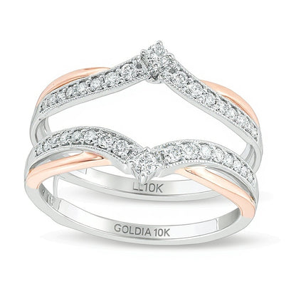 1/3.0 CT T.W. Diamond Chevron Vintage-Style Enhancer in 10K Two-Tone Gold