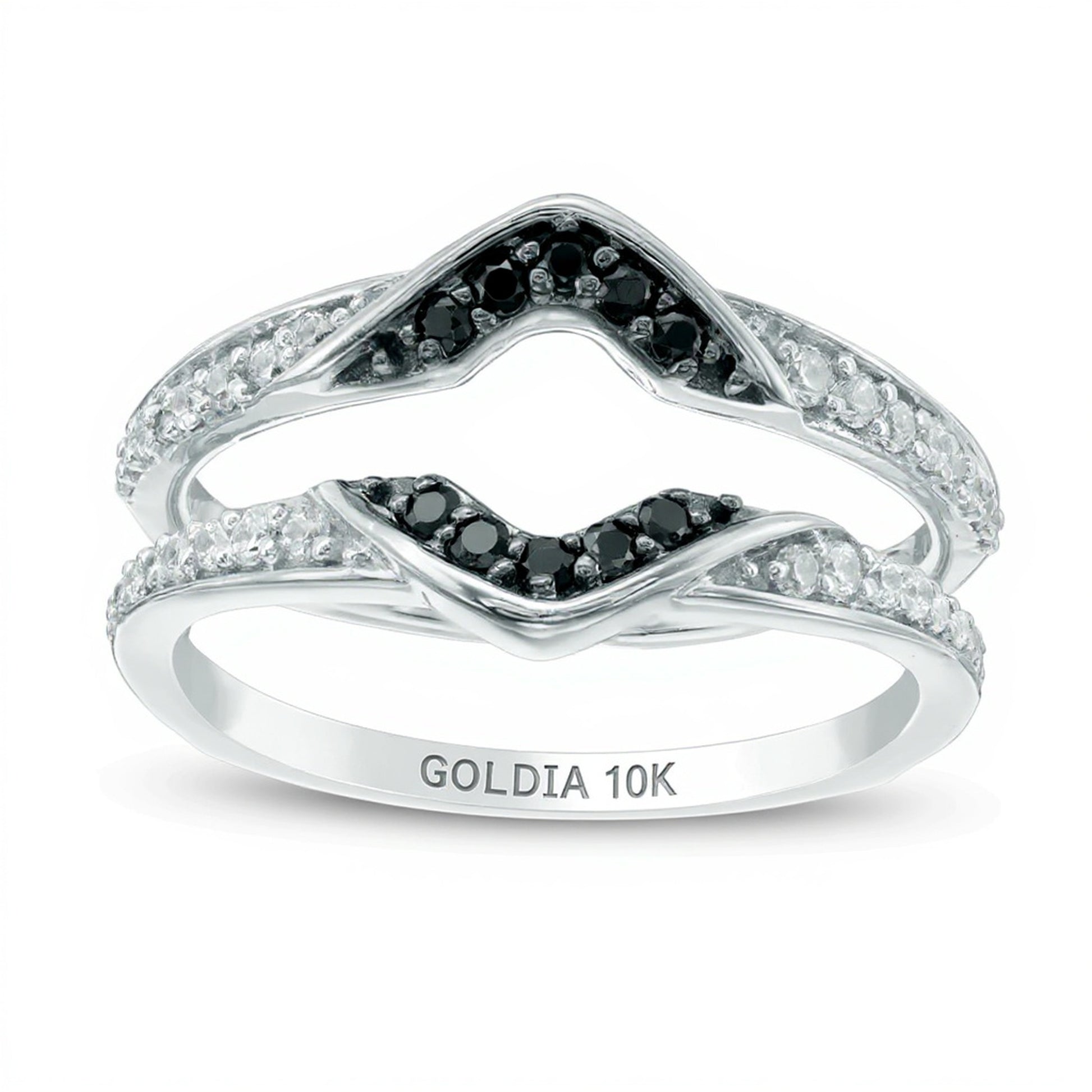0.25 CT. TW Enhanced Black and White Diamond Solitaire Enhancer in 10K White Gold